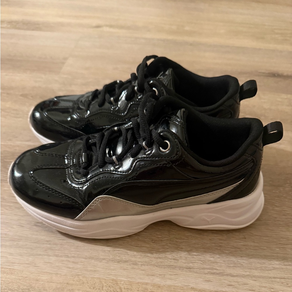 Puma Black and Silver Women's Sneakers